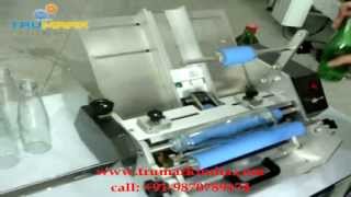 table top SEMI AUTO WET GLUE LABELLING MACHINE WET GLUE LABELLER FOR ROUND BOTTLES [upl. by Arbmat]