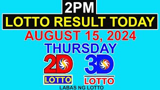 Lotto Result Today 2pm August 15 2024 PCSO [upl. by Brinna]