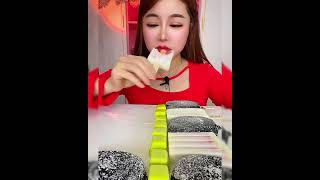 Asmr eating ice cream flavor milk Strawberry Crispy delicious short video [upl. by Vardon]