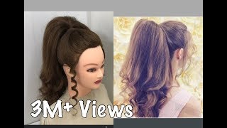 Beautiful Hairstyles with Long Ponytail Trick  Easy wedding Hairstyles [upl. by Leandre]