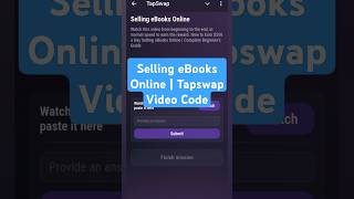 Selling eBooks Online  Tapswap Video Code [upl. by Seraphim]