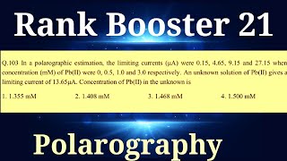 PolarographyElectrochemistryProblemspolarography for CSIRNETGATE Chemistry in hindi [upl. by Nwahsor]