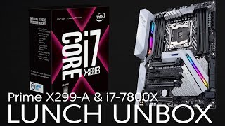 ASUS Prime X299A amp Intel Core i77800X  Lunch Unbox 43 [upl. by Yrrehs642]