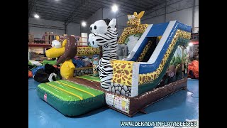 African Safari Animals Inflatable Bouncy Castle  Dekada Inflatables Europe [upl. by Gayla]