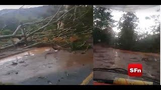 Chuva com vendaval e granizo na RJ 192 em São Fidélis [upl. by Meit]