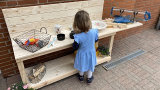 DIY  Matschküche und Pflanztisch selber machen aus Holz [upl. by Halsy]