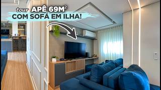 TOUR pelo APÃŠ de 69MÂ² com MUITO ARMÃRIO SOFÃ em ILHA CANTO ALEMÃƒO e DOIS QUARTOS  Gaby Garciia [upl. by Sontag219]