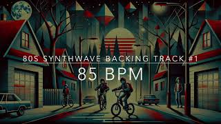 80s Synthwave 1  C Minor to G Minor Backing Track  85 BPM [upl. by Notreve212]