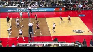 Texas vs Wisconsin NCAA Volleyball 2013 Set 3 [upl. by Namrej]