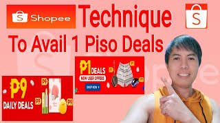 How To Avail 1 Piso Deals By Using Shopee Technique  Shopee New User [upl. by Werby]