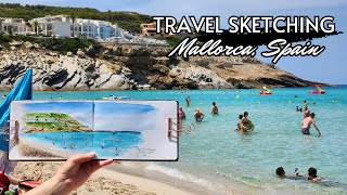 Travel Sketching in Majorca Spain  RealTime [upl. by Fitting]