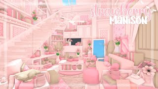 Floral Strawberry Mansion  Roblox Bloxburg Speed Build  ❁ [upl. by Yug]