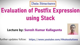 DSL5Evaluation of Postfix Expression using Stack stack applications Postfix evaluation result [upl. by Eillit672]