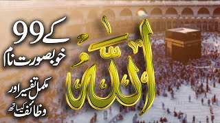 Allah Ky 99 Naam In Urdu Hindi  Makamal Tafseer Ky Sath  99 Name Of Allah With Wazaif [upl. by Dorolisa]