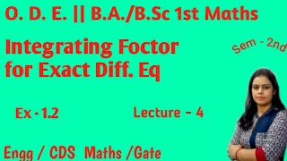 How to Find Integrating Factor and How To Solve Differential Equations  BABSc 1st Maths [upl. by Amandie]