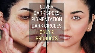 How I cover Dark Circles Spots amp Pigmentation with just 2 PRODUCTS  Everyday Makeup [upl. by Eceinahs]