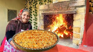 Baking Traditional Azerbaijani Baklava Gata and Delicious Dish in the Village [upl. by Dwain]