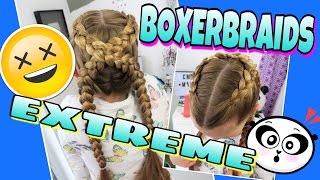 BOXER BRAIDS ÜBER KREUZ flechten coole Mädchen ZöpfeampFrisuren Anleitung Tutorial [upl. by Nej404]