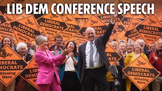 LIVE Leader Ed Davey addresses final day of the Liberal Democrats Conference [upl. by Saimerej]