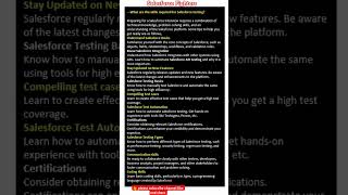 What are the skills required for Salesforce testing salesforcefighters jobinterview [upl. by Atiekan]