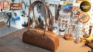 LeatherCraft Baguette Bag 4K  FREE PDF PATTERN [upl. by Oznohpla920]