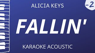 Fallin  Alicia Keys Acoustic Karaoke Lower Key [upl. by Sagerman377]