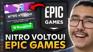 VOLTOU DISCORD dando 1 MÃŠS de NITRO GRÃTIS com EPIC GAMES em 2023 [upl. by Ayahc144]