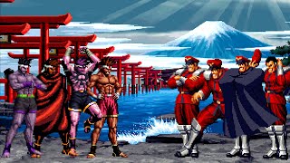 KOF Mugen Joe Higashi Team vs M Bison Team [upl. by Olimac]