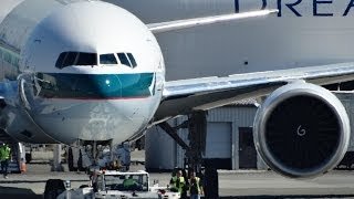 GE90s Roar Testing a 777300ER for Cathay Pacific BKQH  KPAE [upl. by Vick]