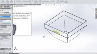 Tutorial SolidWorks® 19 Chapa Metálica y Conformado Modelo Tolva [upl. by Ellertal]