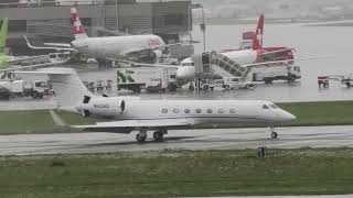 Gulfstream G550 N613AQ landing at Zurich Airport [upl. by Finbar]