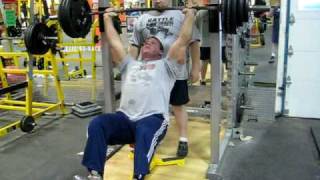 Derek Poundstone 385 lb seated shoulder press [upl. by Dodi]