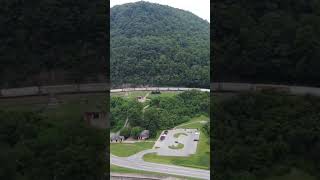 NS 36A Rounds Horseshoe Curve drone train railroad norfolksouthern shorts [upl. by Alage184]