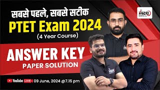 PTET Answer Key 2024 4 Year  PTET Exam Paper Solution 2024 4 Year Course  PTET Exam 2024 [upl. by Soalokin]