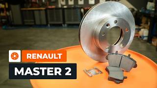 How to change the rear brake discs and pads on the RENAULT MASTER 2 Van AUTODOC TUTORIAL [upl. by Whall949]