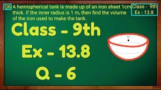 Class 9th  Ex  138 Q 6  Surface Areas and Volumes  CBSE NCERT [upl. by Yarod]