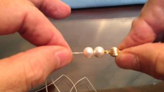 How to Hand tie a Pearl necklace no tools Japanese Method [upl. by Amice]