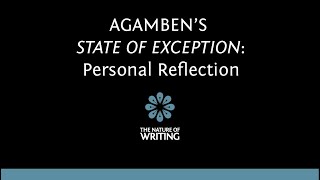 Personal Reflections on Agambens quotState of Exceptionquot [upl. by Andris926]