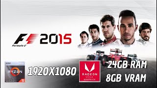 F1 2015  RYZEN 5  4600G  VEGA 7 8G VRAM  24GB RAM [upl. by Fionna549]