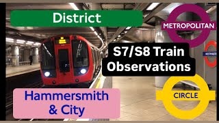 London Underground S7S8 Train Observations [upl. by Abroms262]