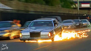 Lowriders Scraping Sparks at Sunset in Los Angeles [upl. by Englebert]