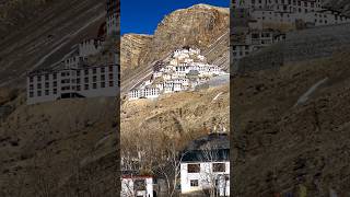 The Kee Monastery in Spiti as seen from the Gettey village on top of a cliff spiti shorts [upl. by Ashlin737]