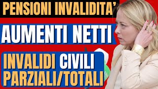 ♿️PENSIONI INVALIDITA GRANDI CAMBIAMENTI AUMENTI NUOVI IMPORTI NETTI PER CIVILIPARZIALITOTALI✅ [upl. by Oria]