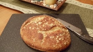 NoKnead Honey Oatmeal Bread Easy No Mixer No Yeast Proofing [upl. by Binnings]