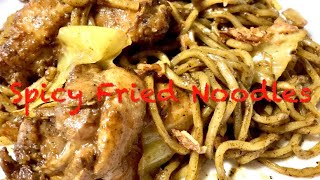 Spicy Fried Noodles with Chicken Wings  A Story of Spice Cooking 🍗 [upl. by Nerita]