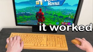 I Tried a WOODEN KEYBOARD in Fortnite [upl. by Russo]