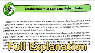 Establishment of Company Rule In IndiaDAV Class 8 SSt Ch9 Full ExplanationStudy With Deep [upl. by Sayers]