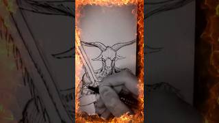 ✒ SKETCHING a 🐐 DEMON WARRIOR 👹⚔ drawing art sketch draw [upl. by Assenat961]