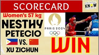 BOXING SCORECARD  NESTHY PETECIO vs Xu Zichun Philippines vs China 2024 Paris Summer Olympics [upl. by Ardisi]