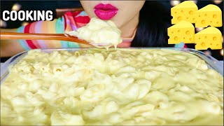 ASMR CREAMIEST CHEESY MAC AND CHEESE WITH COOKING PASTA PEPSI MUKBANG 咀嚼音  먹방 [upl. by Sukey]